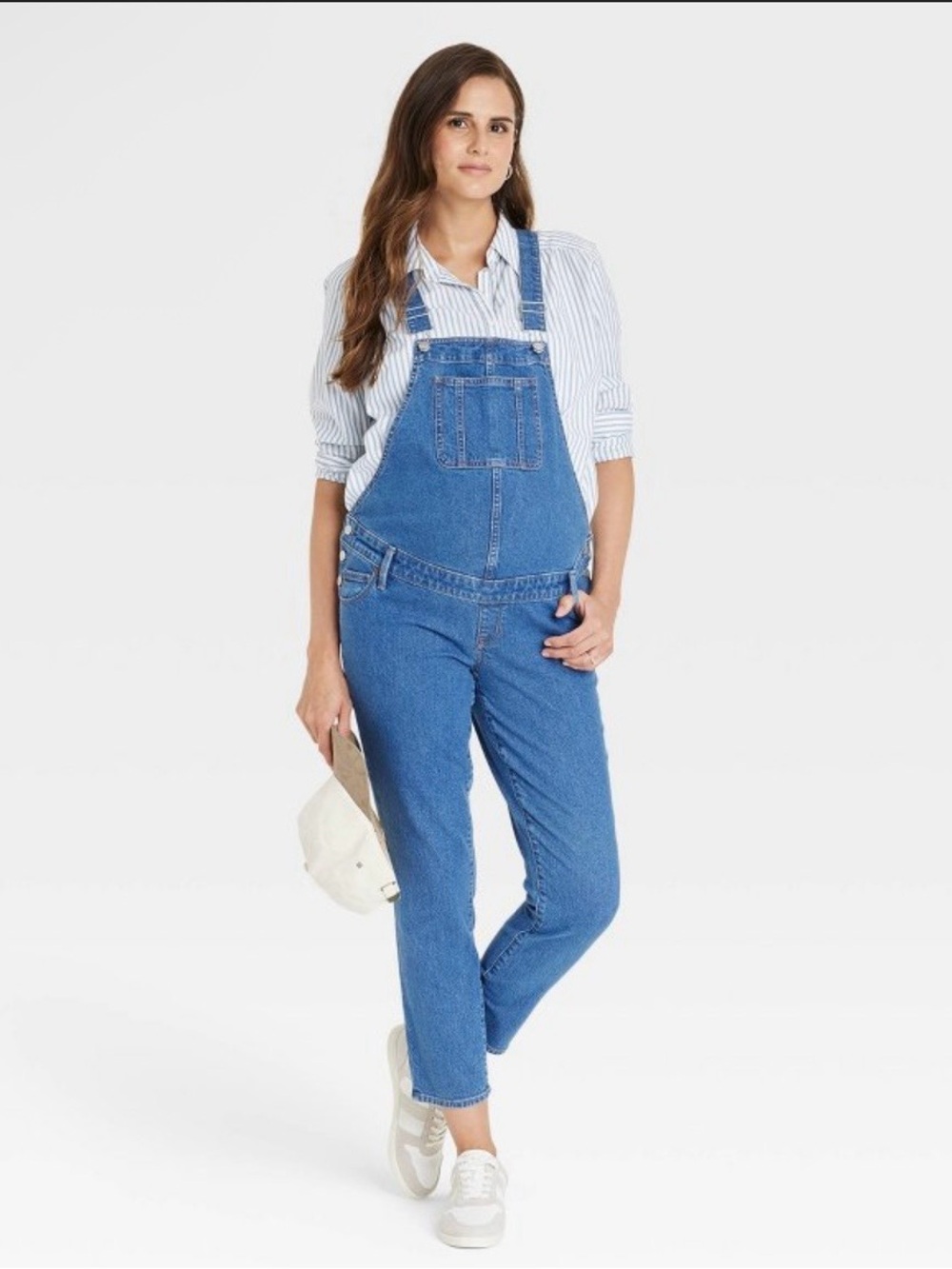 Ingrid & Isabel Maternity Blue Denim Overalls with Front Bib